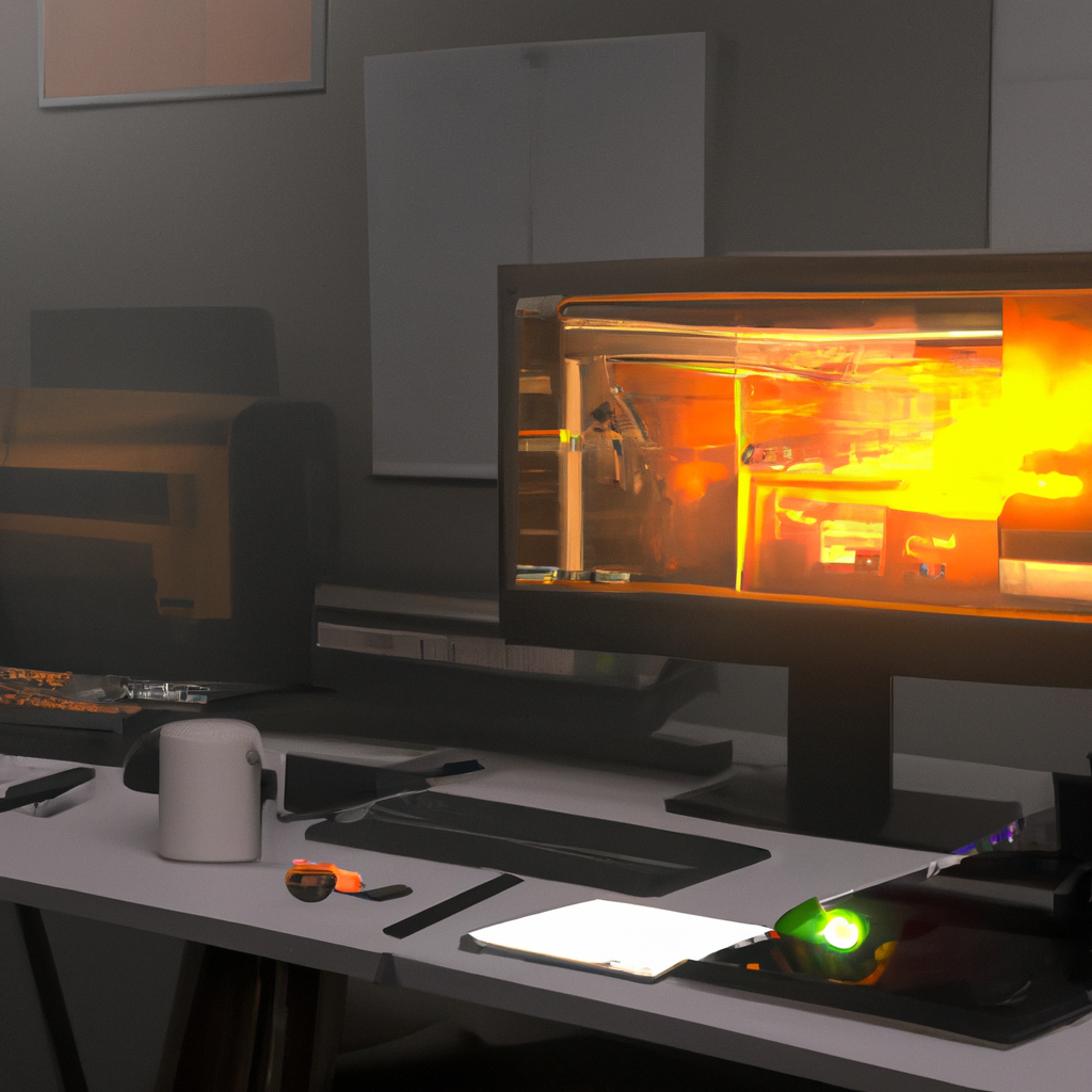 High-detail 3D artist workstation with Blender, Unreal Engine, and Substance Painter, studio lighting and PBR assets